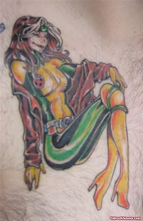 Alien Girl Sitting Tattoo
