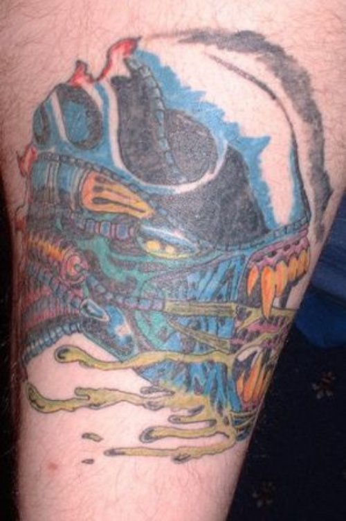 Awesome Color Ink Alien Tattoo