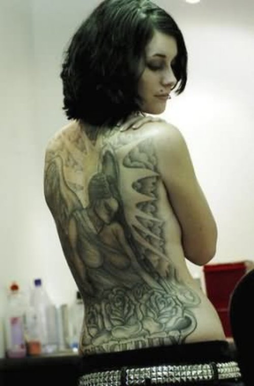 Beautyful ALien Tattoo On Back