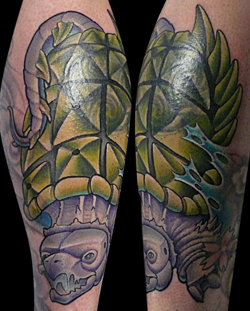 Amazing Colored Alligator Tattoo On Arm