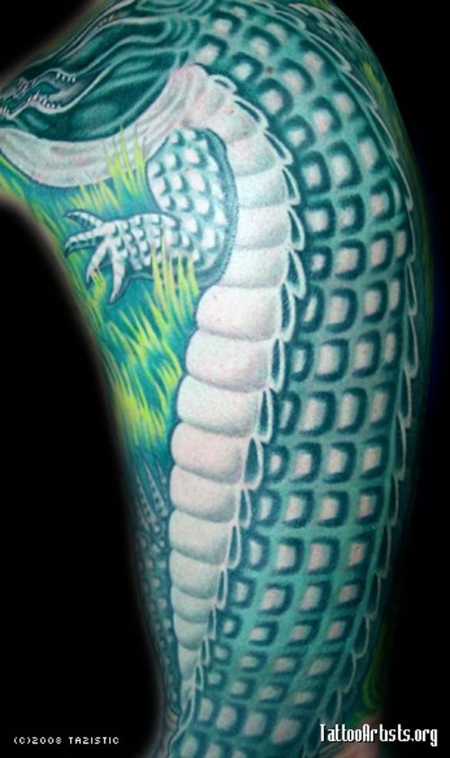 Color Ink Alligator Tattoo Design