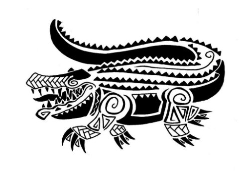 Awesome Black Alligator Tattoo Design