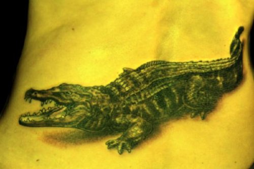 Alligator Tattoo On Lowerback