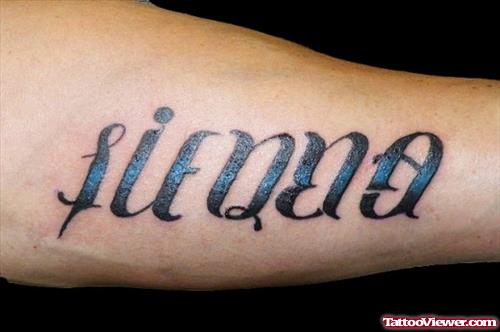 Grant Sienna Ambigram Tattoo