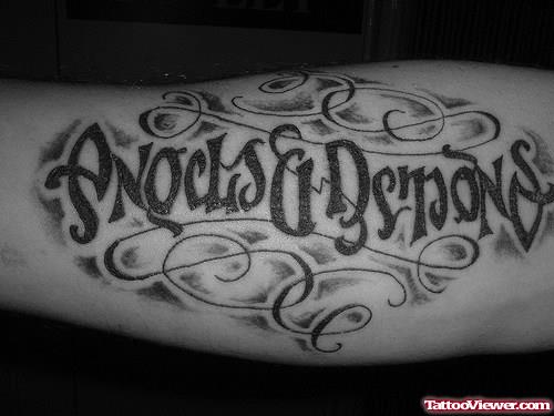 angels and Demons Ambigram Tattoo