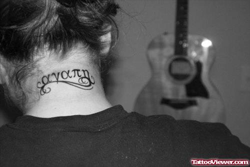 Ambigram Nape Tattoo