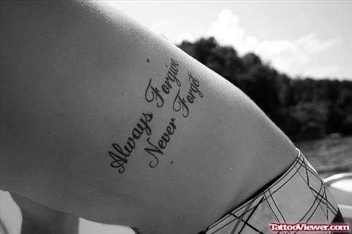 Always Forgive Never Forget Ambigram Tattoo
