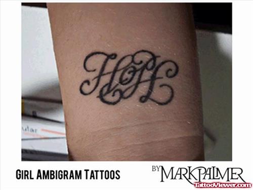 Hope Ambigram Tattoo