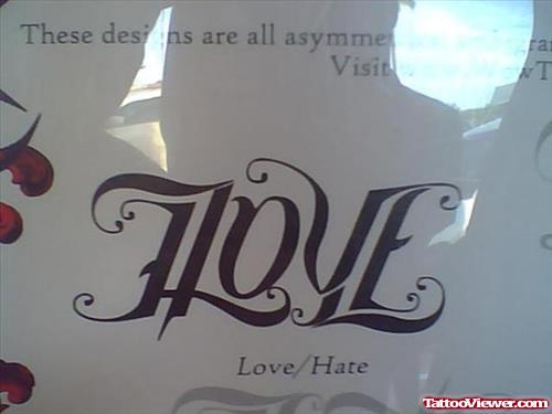 Ambigram Love Tattoo Design