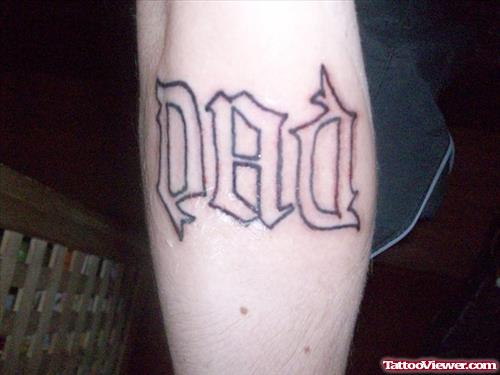 Dad Ambigram Tattoo