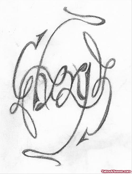 Cherry Ambigram Tattoo Design