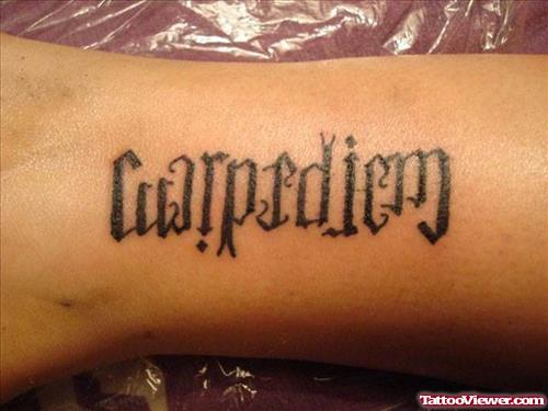 Carpe Diem Ambigram Tattoo