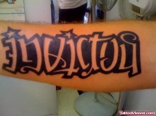 Wonderful Ambigram Tattoo On Arm