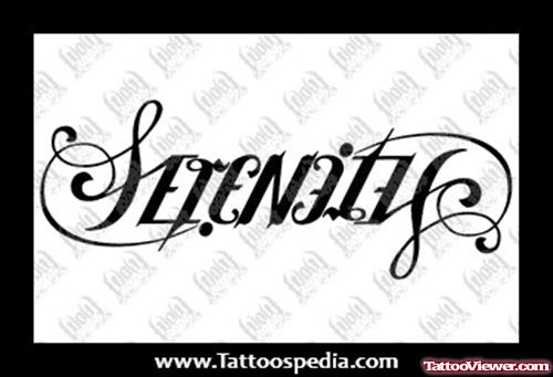 Serenity Ambigram Tattoo Design