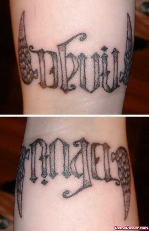 Angel Ambigram Tattoo