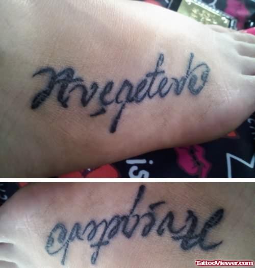 Ambigram Tattoos On Feet