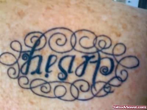 Ambigram Tattoo On Shoulder