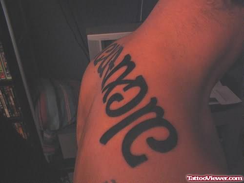Ambigram Tattoo On Neck