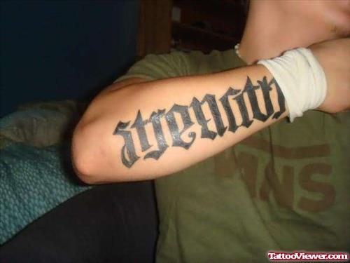 Strength Ambigram Tattoo