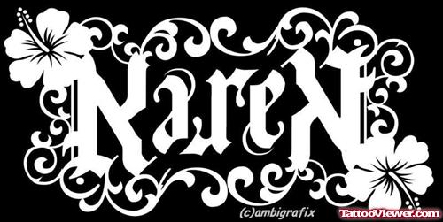 Karen Ambigram Tattoo