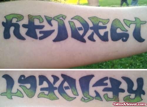 Ambigram Tattoos On Arms