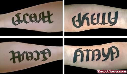 Ambigram Tattoo Designs For Arms