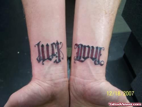 Ambigram Just Love Tattoo