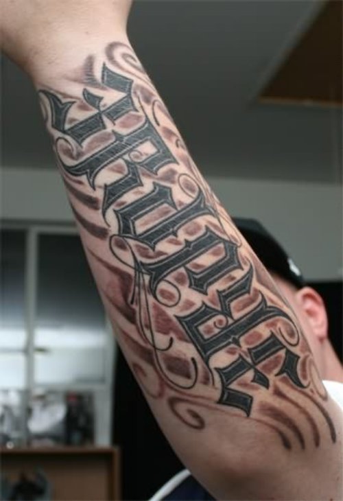 Ambigram Full Arm Tattoos