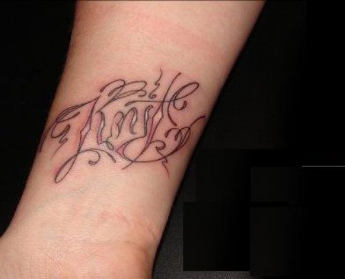 Knife Ambigram Tattoo