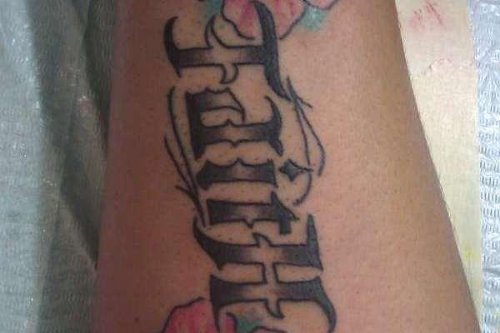 Grey Ink Faith Hope Tattoo
