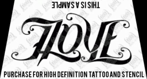 Awesome Love Ambigram Tattoo Design