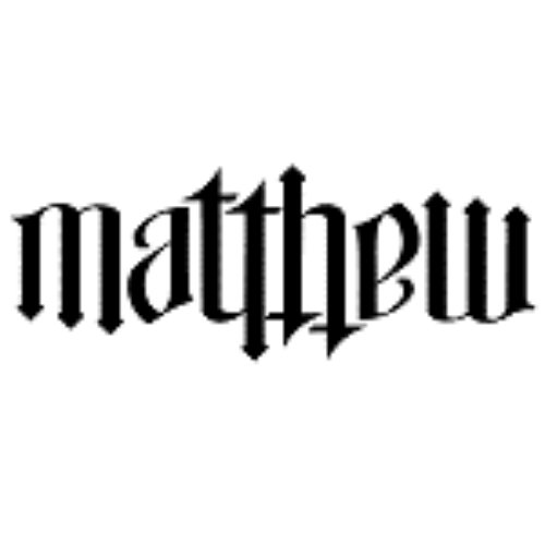 Mathew Ambigram Tattoo Design