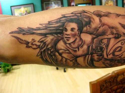 American Angel Tattoo On Sleeve