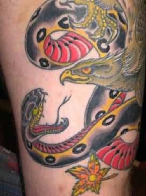 Snake And Eagle Native American Tattoo