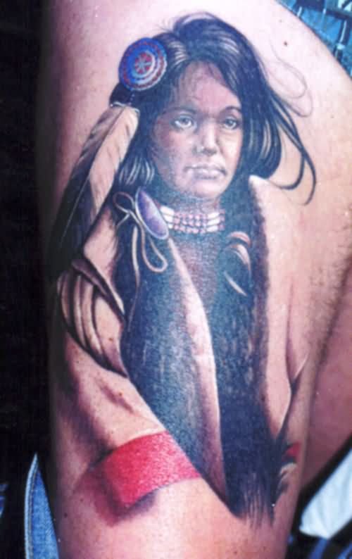 Full Sleeve Native American Tattoo