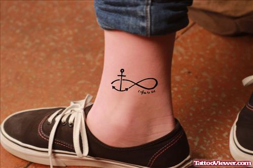 Infinity Anchor Tattoo On Ankle