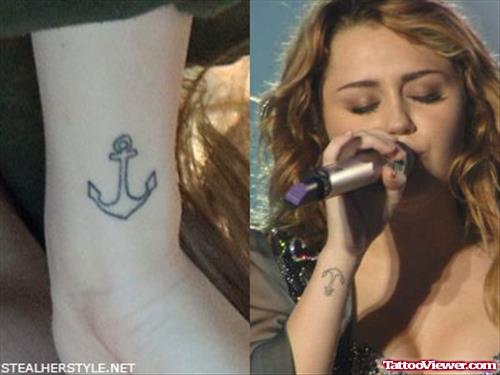 Attractive Anchor Tattoo On Girl Wrist