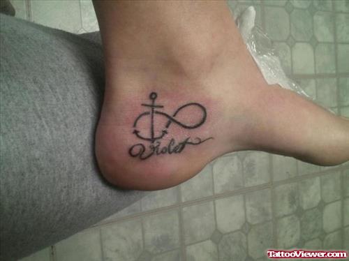 Infinity Anchor Tattoo On Heel
