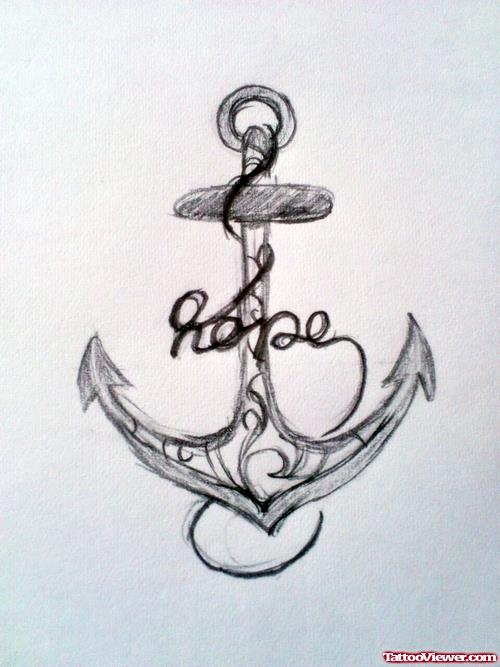 Rope Hope And Anchor Tattoo Design