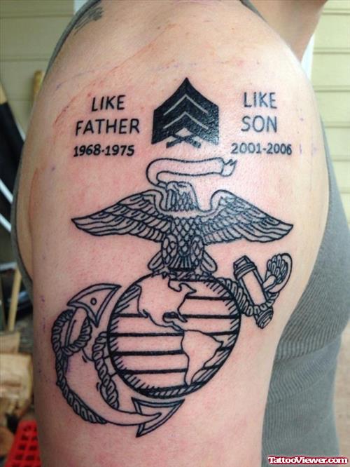 Like Father Like Son Anchor Tattoo On Right Sleeve