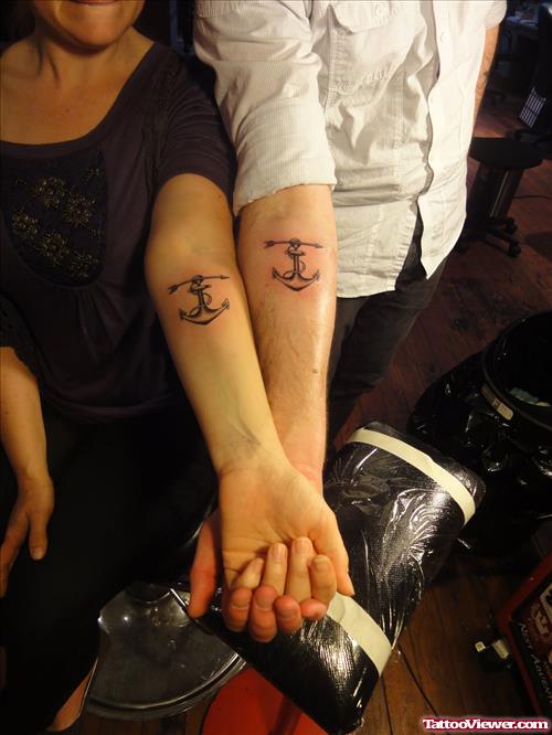 Couple With Anchor Tattoo
