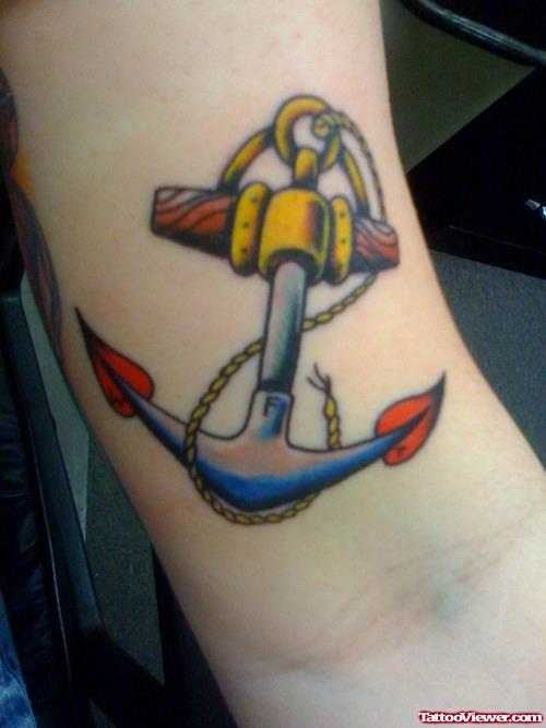 Attractive Amazing Colored Anchor Tattoo