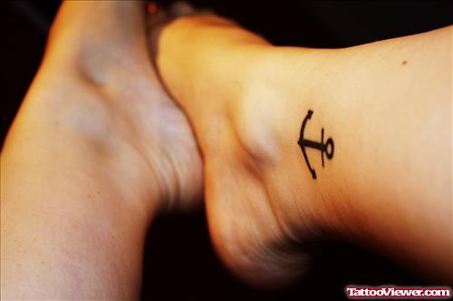 Anchor Tattoo On Right Ankle