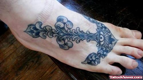 Anchor Tattoo On Right Foot