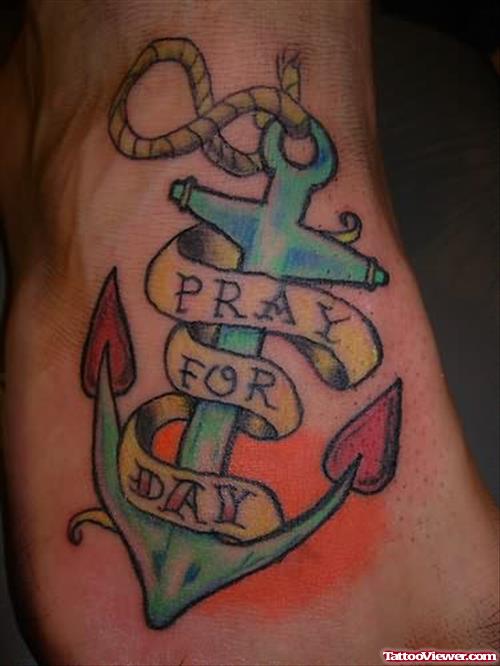 Anchor Pray Tattoo