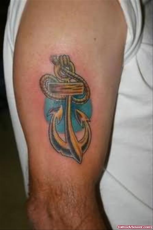 Anchor Tattoo Design On Muscles