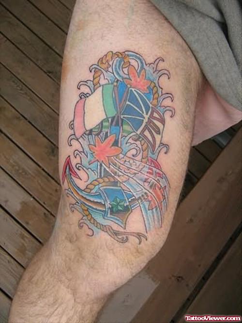 Anchor Tattoo On Thigh