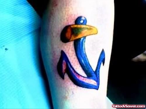 Dark Blue Anchor Tattoo