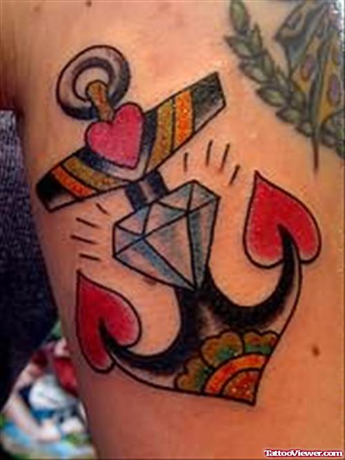 Diamond Anchor Tattoo