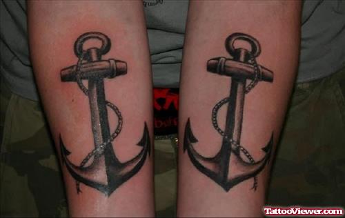 Twin Anchor Tattoo Designs